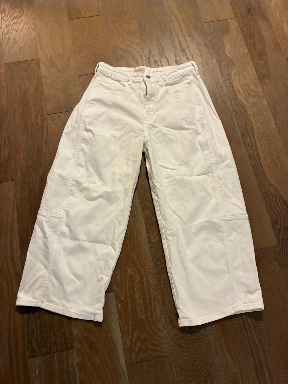 Pilcro Wide Leg White Chino Pants